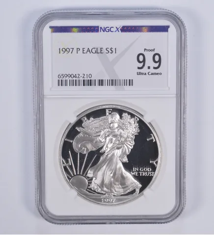 1997-P American Silver Eagle Proof 9.9 NGC X NGCX - Almost PERFECT