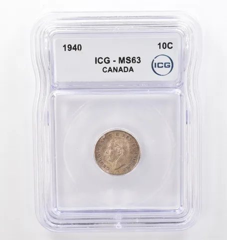 1940 Canada 10 Cents MS63 ICG Beautiful Tone *0121