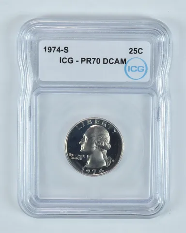 1974-S Washington Quarter PR70 DCAM ICG