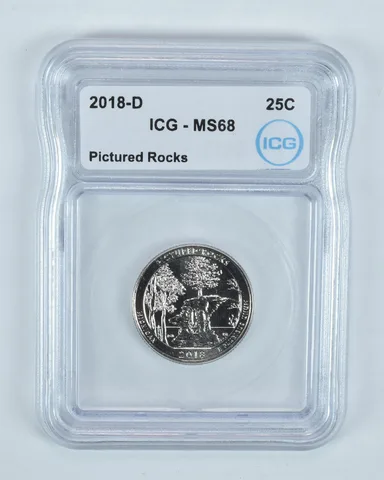 2018-D Washington Quarter ATB Pictured Rocks MS68 ICG