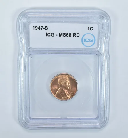 1947-S Lincoln Wheat Cent MS66 RD ICG