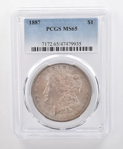 MS65 1887 Morgan Silver Dollar PCGS Beautifully Toned *1727