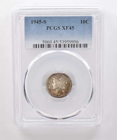 1945-S Mercury Dime XF45 PCGS Beautiful Tone *1835