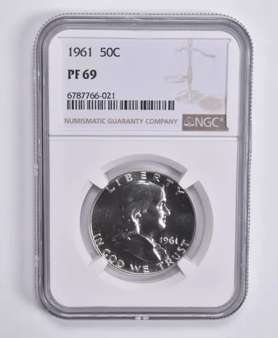 1961 Franklin Half Dollar 50c PF69 NGC Brown Lbl