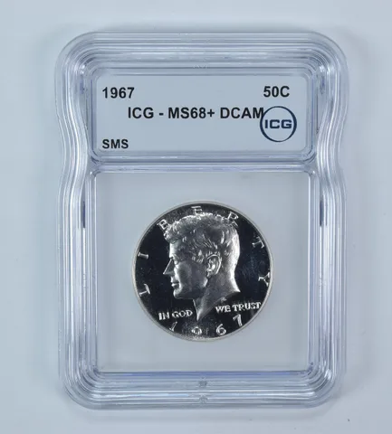1967 Kennedy Half Dollar SMS MS68+ DCAM ICG