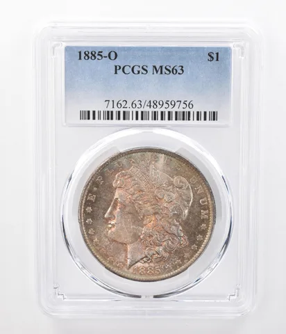 1885-O Morgan Silver Dollar MS63 PCGS Beautifully Toned *7456