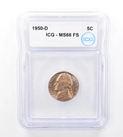 1950-D Jefferson Nickel MS66 FS ICG Beautiful Tone *1730