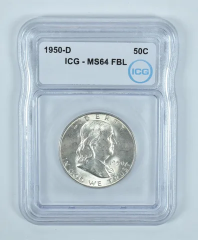 1950-D Franklin Half Dollar MS64 FBL ICG