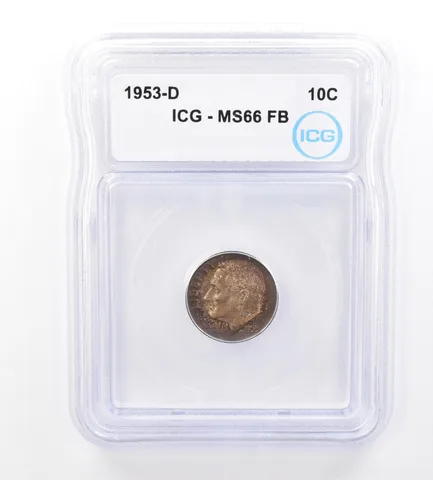 1953-D Roosevelt Dime MS66 FB ICG Beautiful Tone a1593