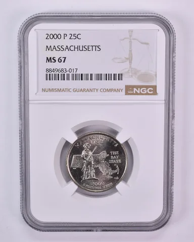 2000-P Washington State Quarter Massachusetts MS67 NGC Brown Label
