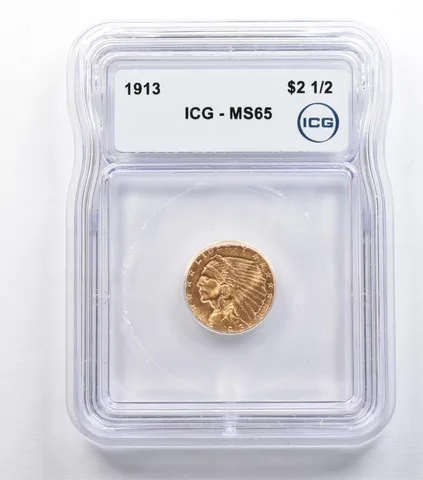 1913 $2.50 Indian Head Gold Quarter Eagle MS65 ICG *9301