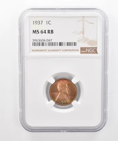 1937 Lincoln Wheat Cent MS64 RB NGC Beautiful Tone *2957