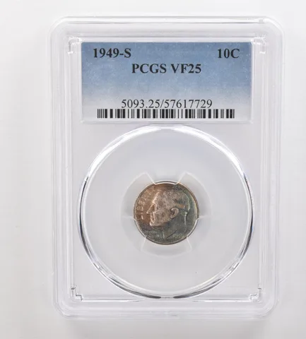 1949-S Roosevelt Dime VF25 PCGS Beautiful Tone *3274
