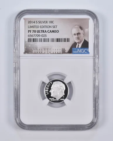 2014-S Silver Roosevelt Dime Limited Edition PF70 UCAM NGC Special Lbl