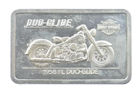 1.5 Oz Silver Bar Harley Davidson 1958 FL Duo-Glide a5341