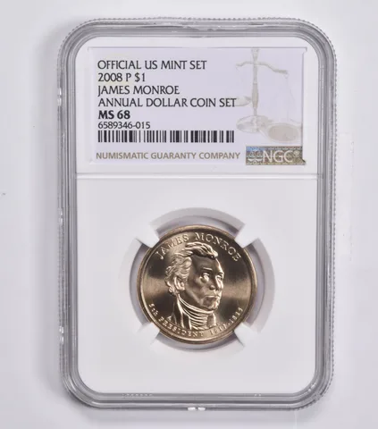 2008-P Presidential $1 James Monroe Annual Set MS68 NGC US Mint