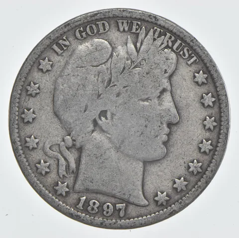 1897 (P) Barber Half Dollar 90% Silver VG Condition