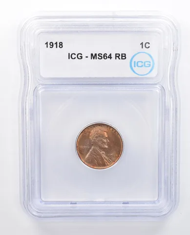 1918 Lincoln Wheat Cent MS64 RB ICG Beautiful Tone *7636