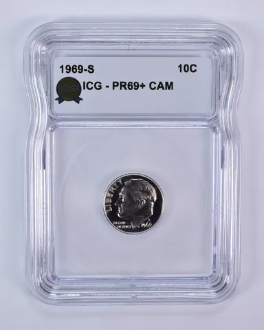 1969-S Roosevelt Dime PR69+ CAM ICG