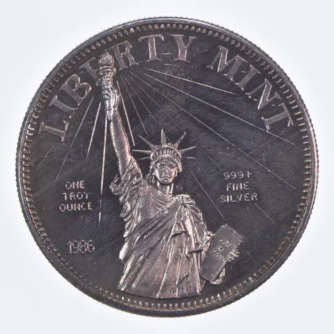 VINTAGE 1986 Liberty Mint Article 1, Section 10 .999 Fine Silver 1 Oz Round *572