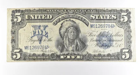 1899 $5 Silver Certificate Large Note Blue Seal Chief *2768