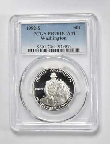 1982-S Washington Commemorative Half Dollar PR70 PCGS Blue Label