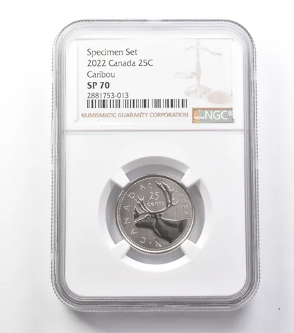 2022 Canada 25 Cents Specimen Set Caribou SP70 NGC a9910