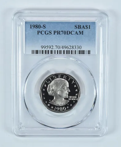 1980-S Susan B Anthony Dollar PR70 DCAM PCGS Blue Label