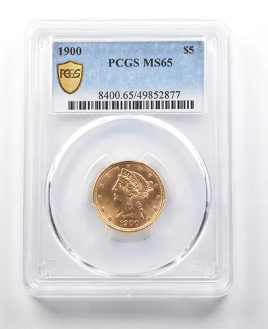 1900 $5 Liberty Head Gold Half Eagle MS65 PCGS *8843