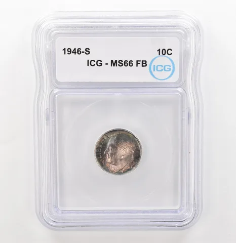1946-S Roosevelt Dime MS66 FB ICG Beautiful Tone a3916