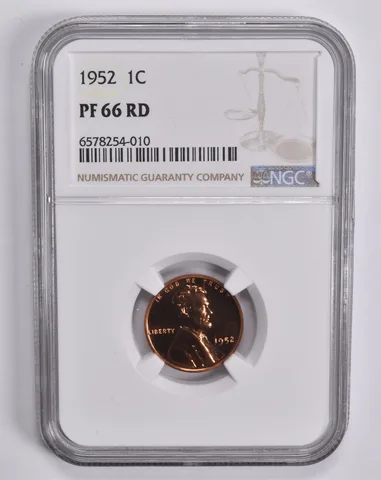 PF66 RD 1952 Lincoln Wheat Cent NGC *5621
