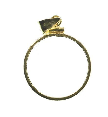 14K 22.05mm GF 1/4 Oz Gold Eagle Krugerrand Coin Bezel Pendant Frame Edge a1306