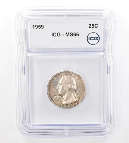 1959 Washington Quarter MS66 ICG Beautiful Tone Reverse *7383