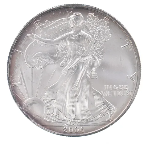 Beautiful Toned - 2006 American Silver Eagle 1 Troy Oz .999 Fine Silver *050