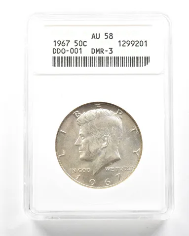 1967 Kennedy Half Dollar DDO-001 DMR-3 AU58 ANACS *2082
