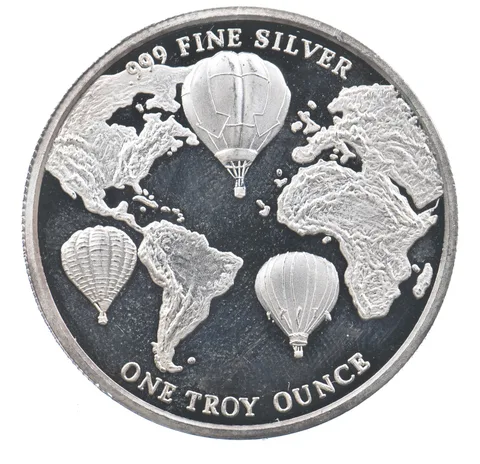 VINTAGE Art Bar/Round 1993 Kodak Albuquerque Balloon Fiesta Silver 1 T Oz *226