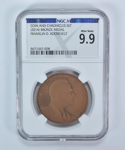 (2014) Franklin Roosevelt Bronze Medal Coin Chronicles Mint State 9.9 NGC X