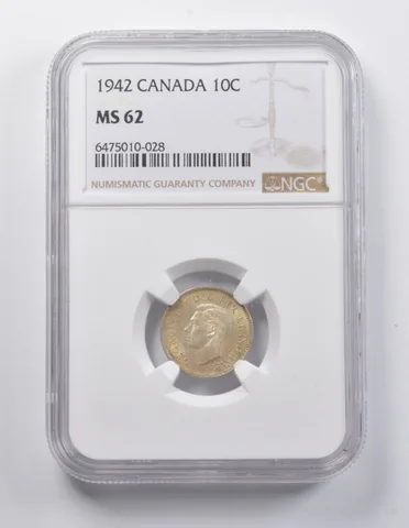 MS62 1942 Canada 10 Cents NGC *6931