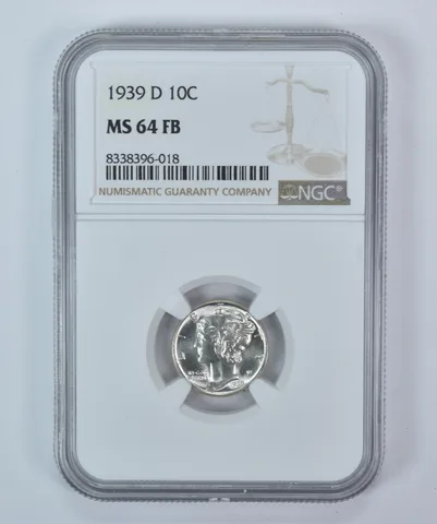 1939-D Mercury Dime MS64 FB NGC Brown Label