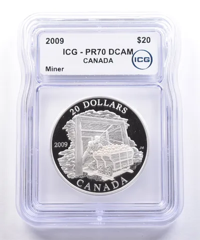 2009 Canada 20 Dollars Silver Miner PR70 DCAM ICG