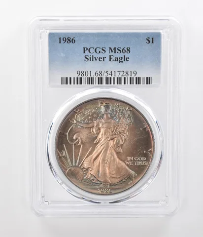1986 American Silver Eagle MS68 PCGS Beautiful Tone *1234