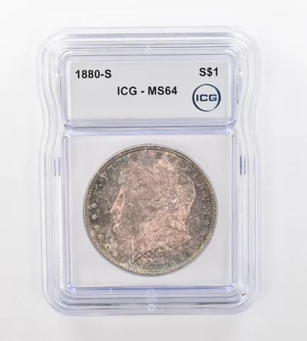 1880-S Morgan Silver Dollar MS64 ICG Beautiful Tone *0984