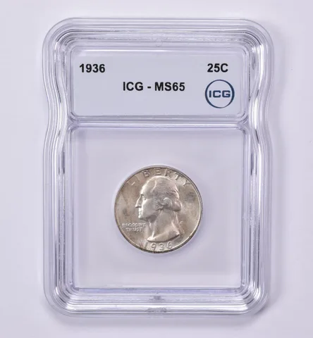 1936 Washington Quarter MS65 ICG *0513