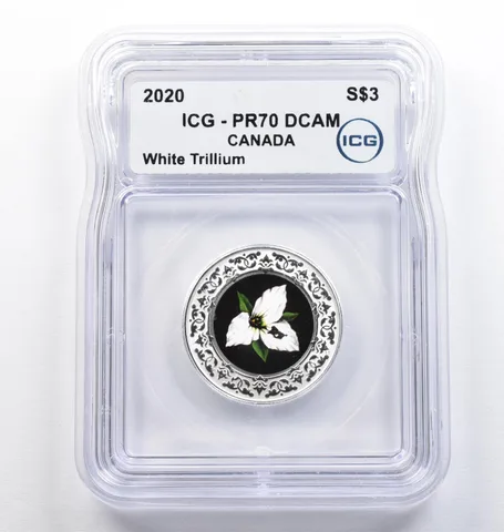 2020 Canada 3 Dollars Silver White Trillium PR70 DCAM ICG *9369