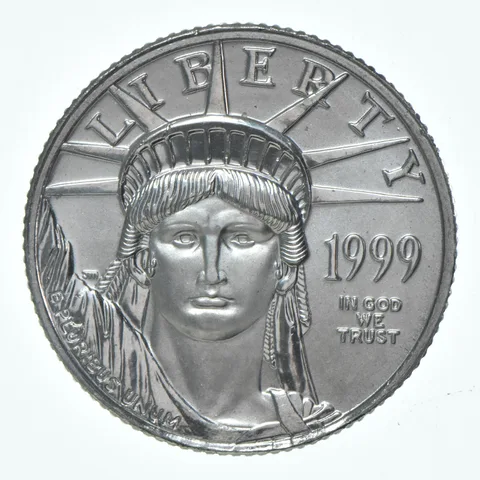 1999 (P) $10 American Platinum Eagle Unc 1/10 Oz