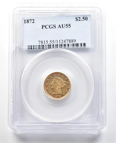 1872 $2.50 Liberty Head Gold Quarter Eagle AU55 PCGS a3045