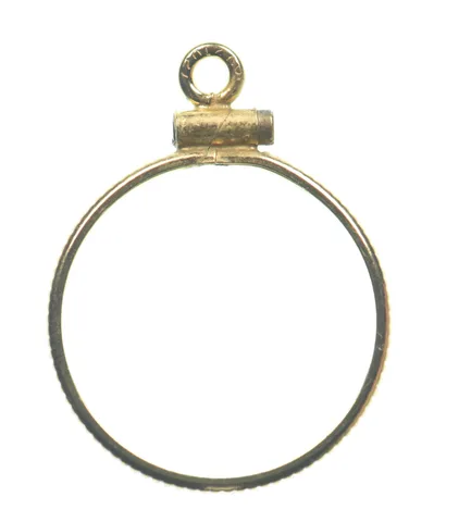 12k 0.6 Gram Gold Filled 15.5mm Coin Bezel Pendant Frame Edge *4910
