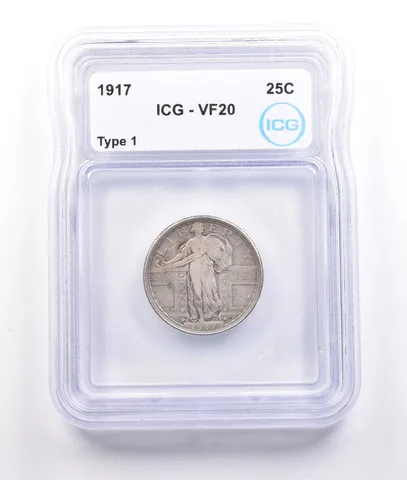 1917 Standing Liberty Quarter Type 1 VF20 ICG *6864