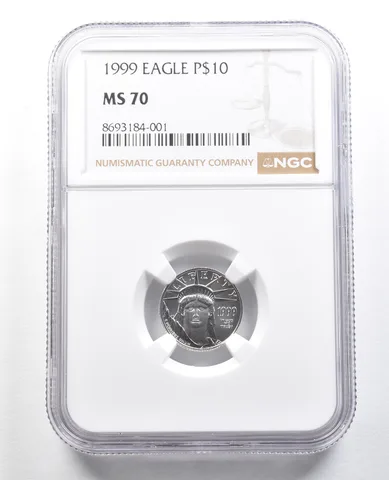 1999 $10 American Platinum Eagle 1/10 Oz Platinum MS70 NGC