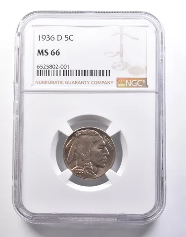 1936-D Indian Head Buffalo Nickel MS66 NGC *7247